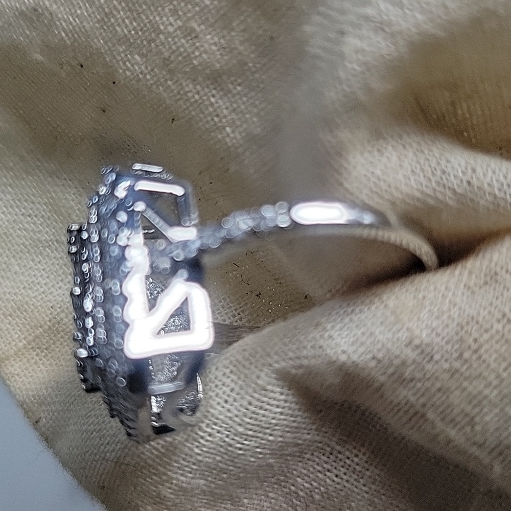 Beautiful Sterling Silver Stamped Cubic Zirconia Ring View 5